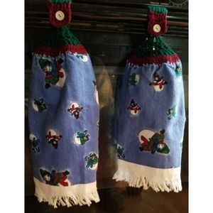Set of 2 Snowman tea towels